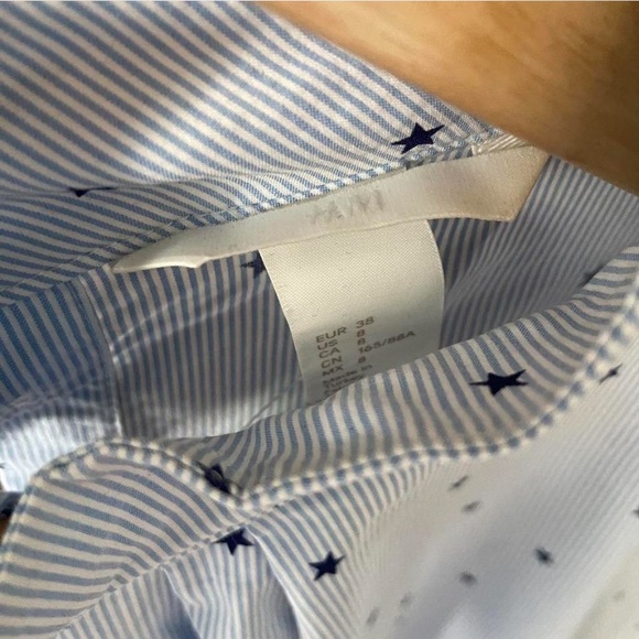 H&M cotton star print stripe button shirt - Picture 5 of 10